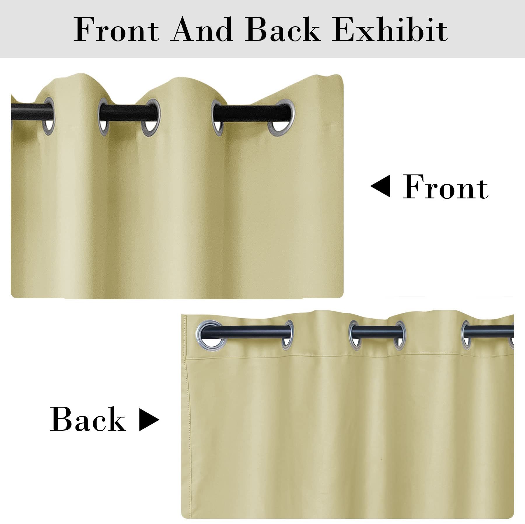 Macochico Blackout Thermal Insulated Extra Long Curtains 100W x 288L Inch - Room Darkening Grommet Drapes Panels for Bedroom, Living Room & Hall (1 Panel, Beige) - Perfect for Home Theater, Night Shift Workers & Light-Sensitive Sleepers