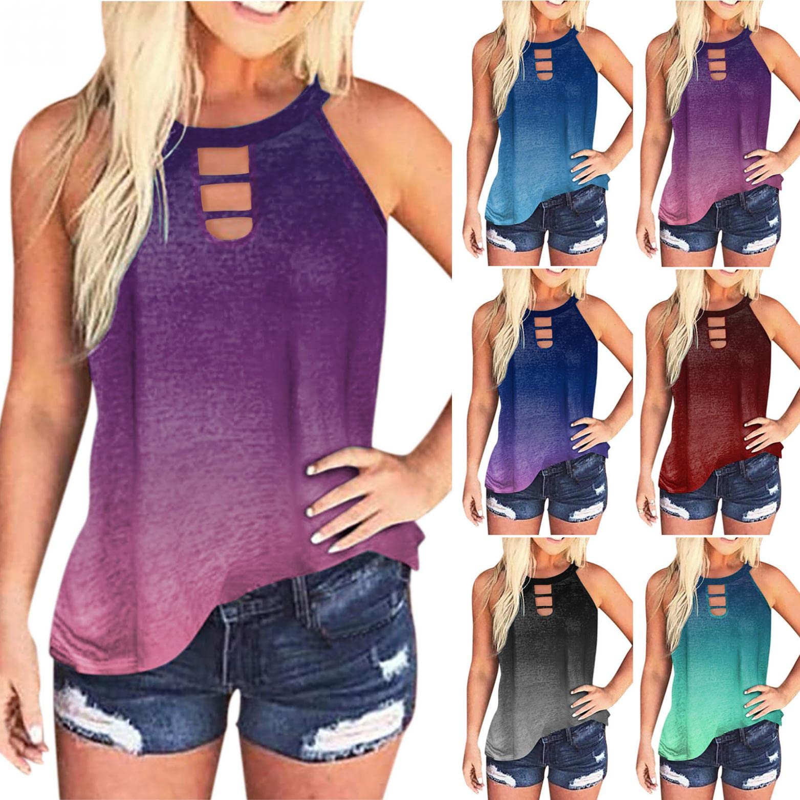 Women's Summer Sleeveless Crew Neck Tank Tops - Casual Basic T-Shirts & Blouses for Women | Perfect for Beach, Vacation & Everyday Wear