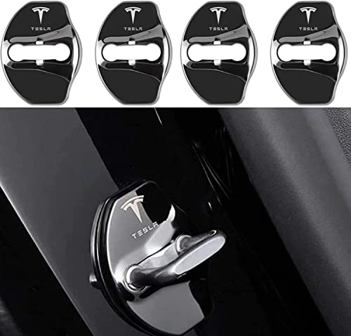 Premium Stainless Steel Tesla Model 3 & Y Door Lock Cover & Sill Protector - Anti-Scratch Accessories for Enhanced Protection | Perfect for Daily Commute & Road Trips