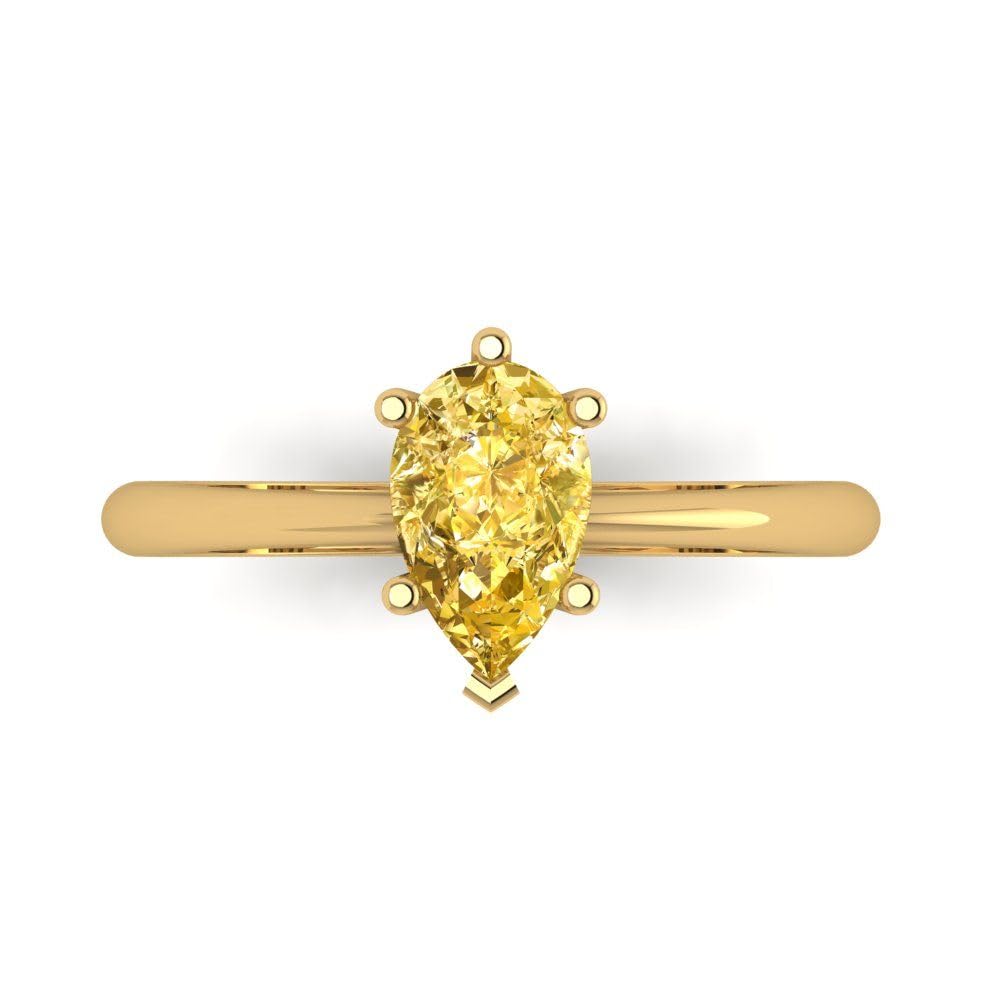 1.0ct Pear Citrine Engagement Ring in 14k Gold for Bridal & Anniversary