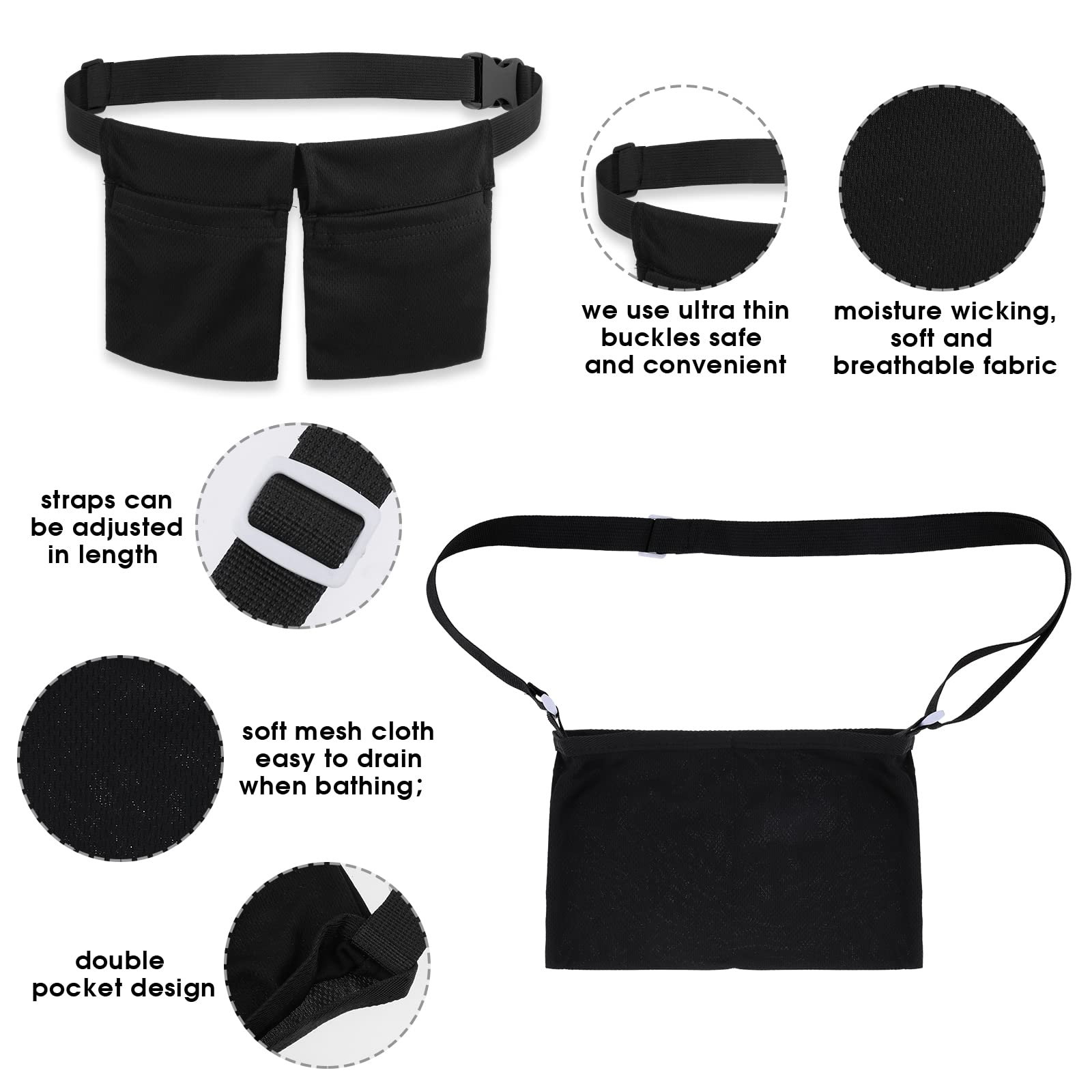 **Post Surgery Abdominal Binder & Mastectomy Drain Holder - Adjustable Drain Pouch with Shower Bag for Tummy Tuck & Breast Reduction Recovery - Black (Ideal for Post-Op Care, Showering & Daily Comfort)**