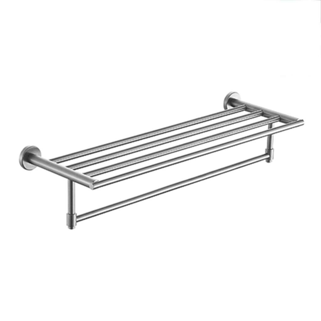 Premium Stainless Steel Wall Mounted Bathroom Shelves & Towel Rack - Brushed Nickel Finish Space-Saving Storage Organizer for Towels, Toiletries & Bath Essentials - Perfect for Home, Hotel & Spa Bathroom Decor