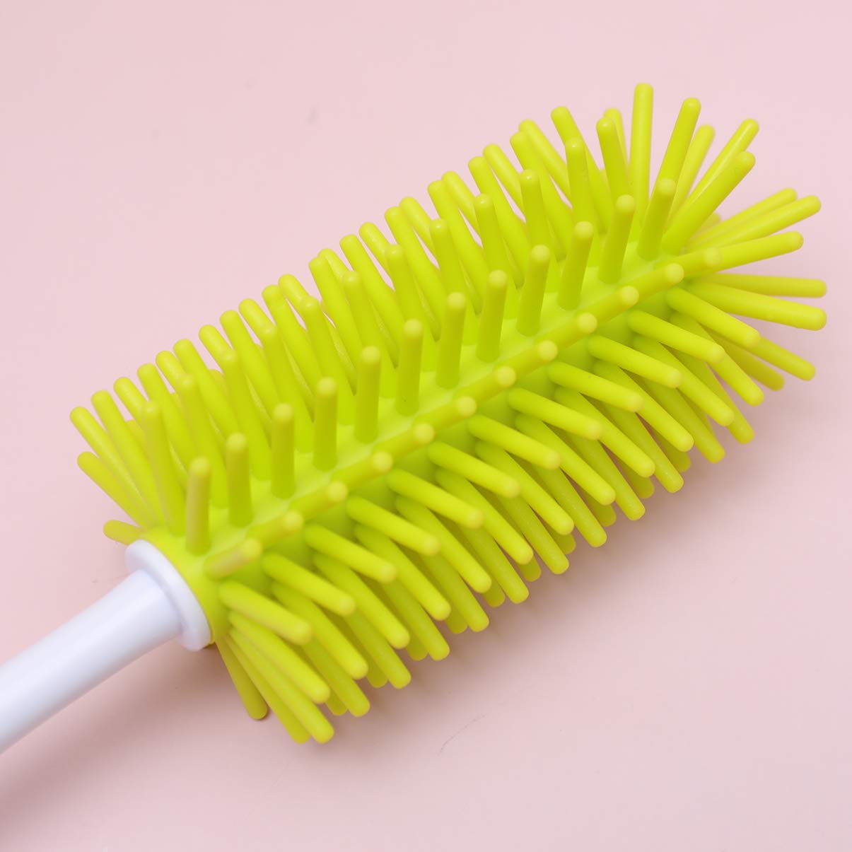 Baluue Silicone Bottle Brush Set - Rotatable Baby Bottle Cleaner with Pacifier Brush, Durable Home Cleaning Brushes for Infant Feeding Bottles (Yellow) | Perfect for Newborn Care, Dishwasher Safe & Easy to Clean