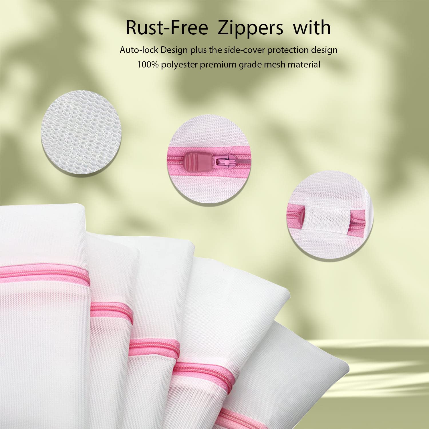 7-Piece Delicate Laundry Bags Set with Premium Zipper - Mesh Washing Bags for Bras, Underwear, Lingerie, Hosiery & Blouses - Travel Storage Organizer for Gentle Cycle - Perfect for Home, Dorm & Vacation Use
