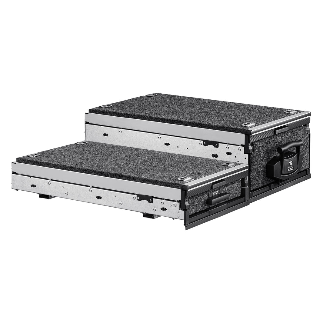 ICECO DS15 12V Portable Refrigerator Freezer Drawer System with Roller Floor - Perfect for Camping, RV Travel & Outdoor Adventures