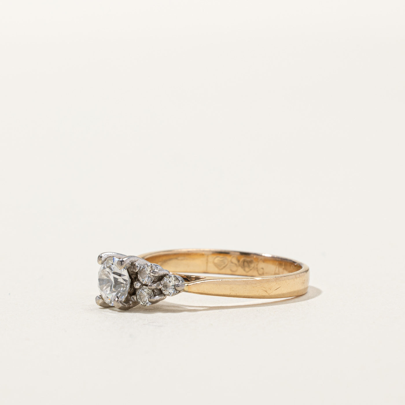 0.71ctw VS2 E High Set Cluster Diamond Ring - Size 6.5 | Elegant Engagement, Wedding, Anniversary Jewelry Gift for Women