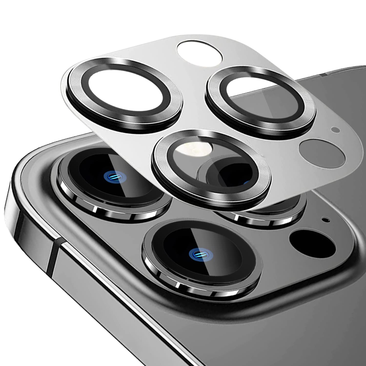 Premium Metal Camera Lens Protector for iPhone 13 Pro Max & iPhone 13 Pro - 9H Tempered Glass Anti-Scratch Anti-Explosion Black Cover - Perfect for Outdoor Adventures, Travel & Daily Protection