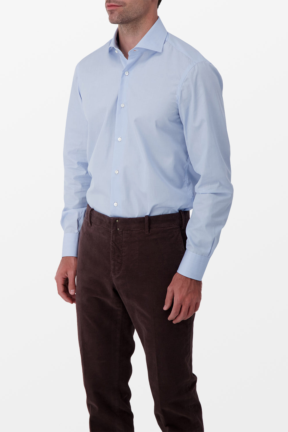Barba Napoli Blue Classic Men's Dress Shirt - Elegant Formal Wear for Business & Special Occasions