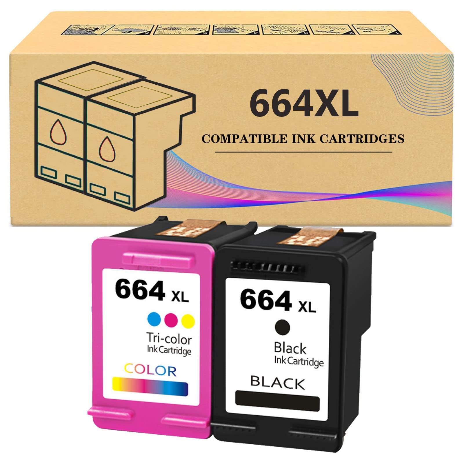 ZLOR 664XL Compatible Ink Cartridge Replacement for HP 1115 1118 2135 2136 2138 2675 2676 2677 2678 3635 3636 3638 Printers - High Yield Office Supplies for Home & Business Printing Needs