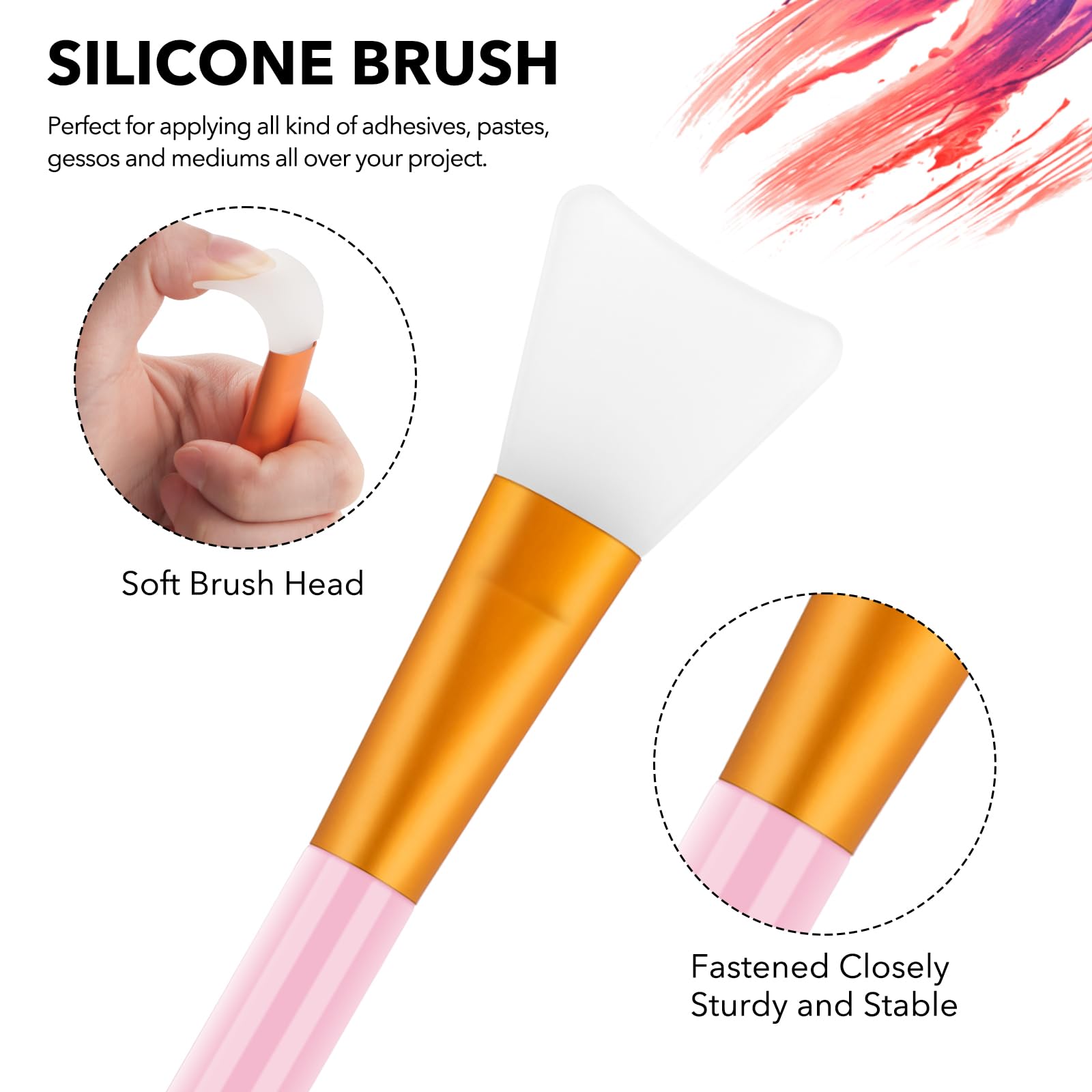 8-Piece Silicone Craft Brush Set - Reusable Epoxy Resin Brushes, Spatula & Spreading Tools for DIY Painting, Mixing & Glitter Tumbler Art - Perfect for Resin Crafts, Acrylic Pouring & Epoxy Projects