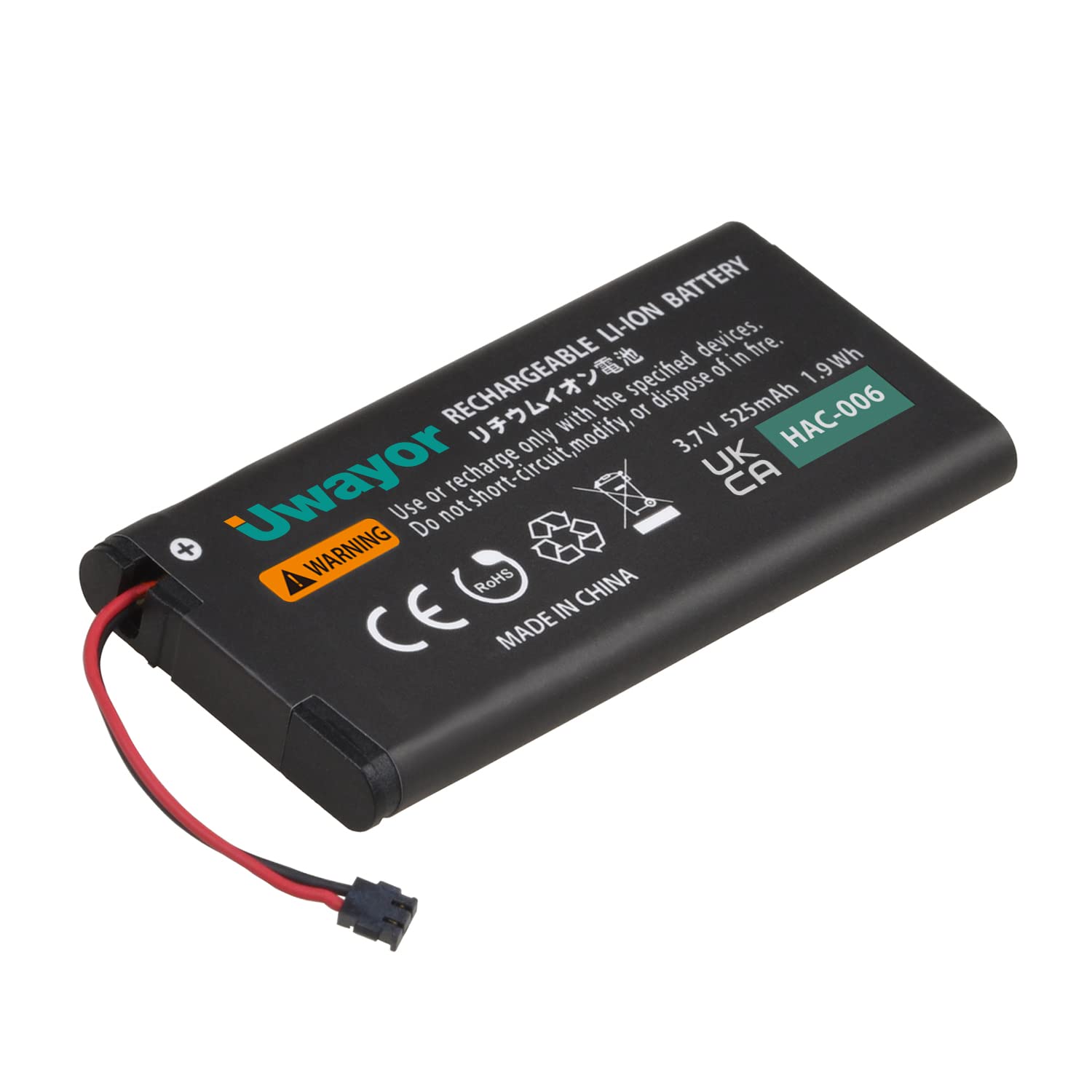 Uwayor Replacement Battery for Nintendo Switch Joy-Con Controller HAC-006 HAC-015 HAC-016 with 2-Piece Tool Kit - Compatible with HAC-A-JCL-C0 & HAC-A-JCR-C0 - Perfect for Gaming, Travel, and Long Play Sessions