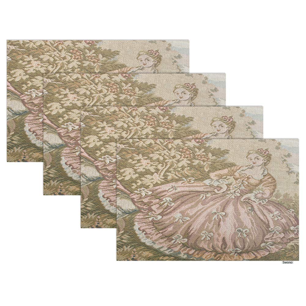 Swono Vintage Colorful Carpet Placemat Set of 4 - 12