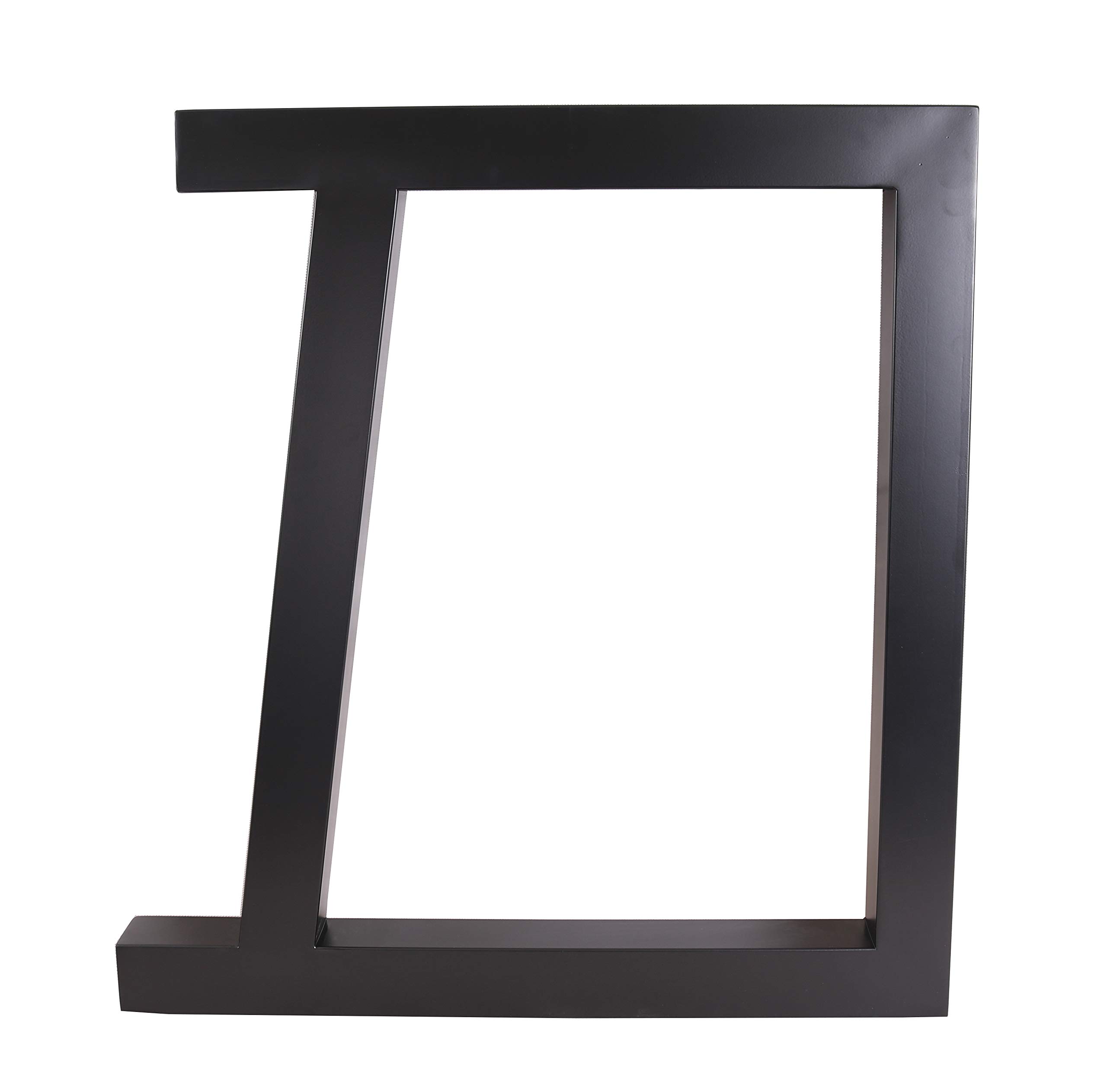 2 Pack Black Trapezoid Steel Table Legs - Heavy Duty Industrial Dining Table Legs, Office Desk Legs, Kitchen Counter Legs - Perfect for Modern Farmhouse, Rustic & Industrial Style Furniture (Set of 2) - Ideal for Home Office, Restaurant, Cafe & Kitchen Islands
