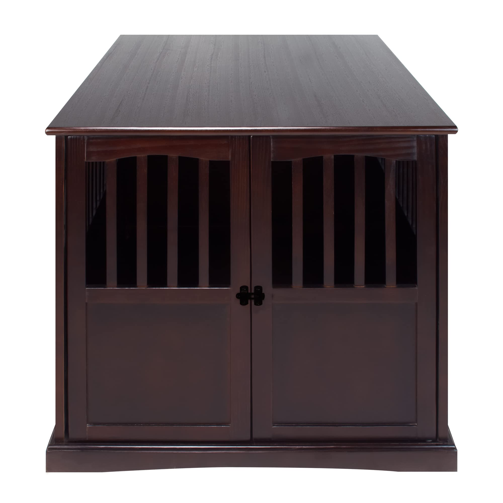 Extra Large Wooden Pet Crate & End Table in Espresso Finish - Stylish Furniture for Dogs & Cats - Perfect for Living Room, Bedroom or Office Decor