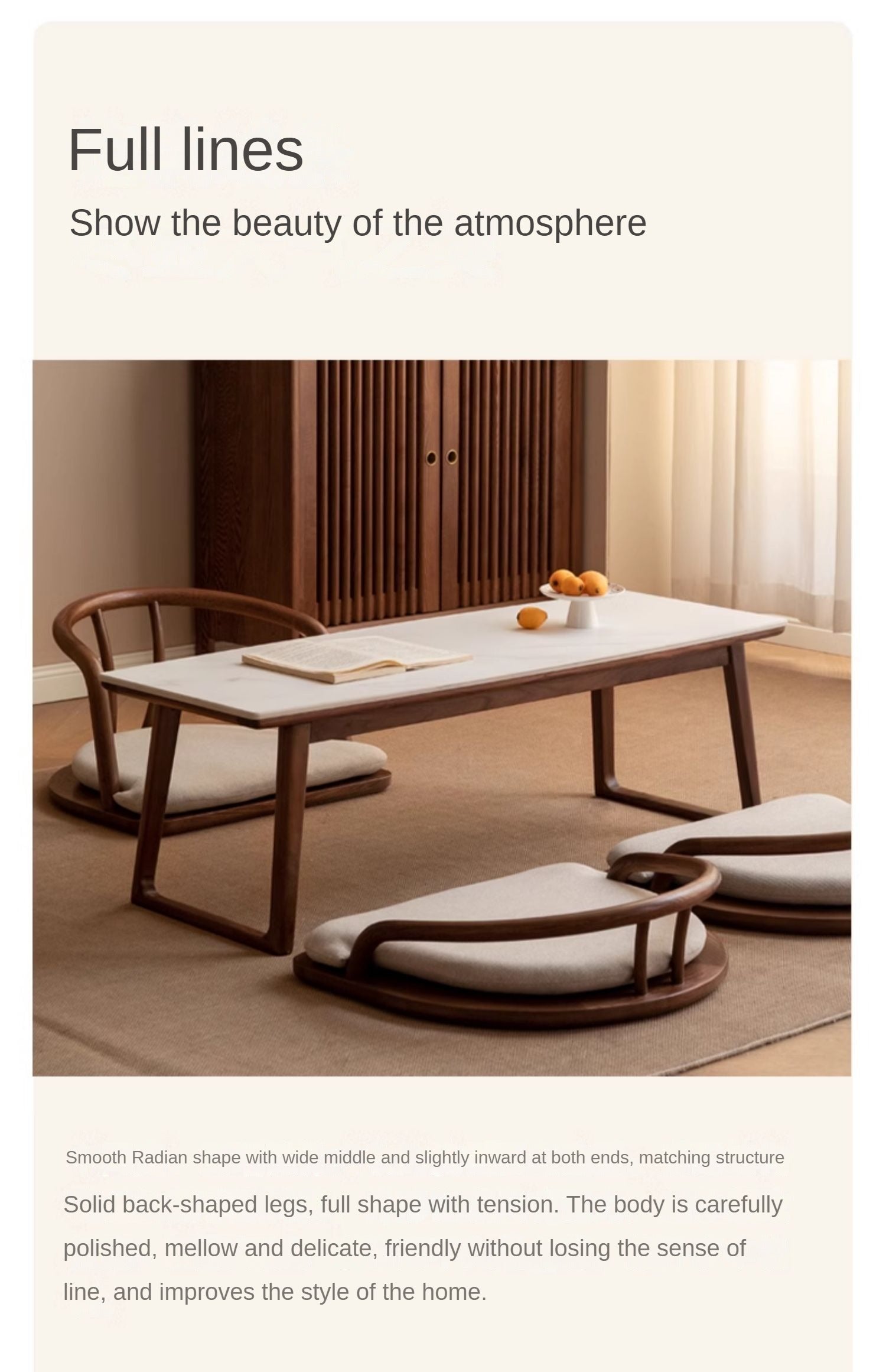 Premium Black Walnut and Ash Solid Wood Rocking Plate Modern Tea Table - Perfect for Living Room, Lounge, and Contemporary Home Decor