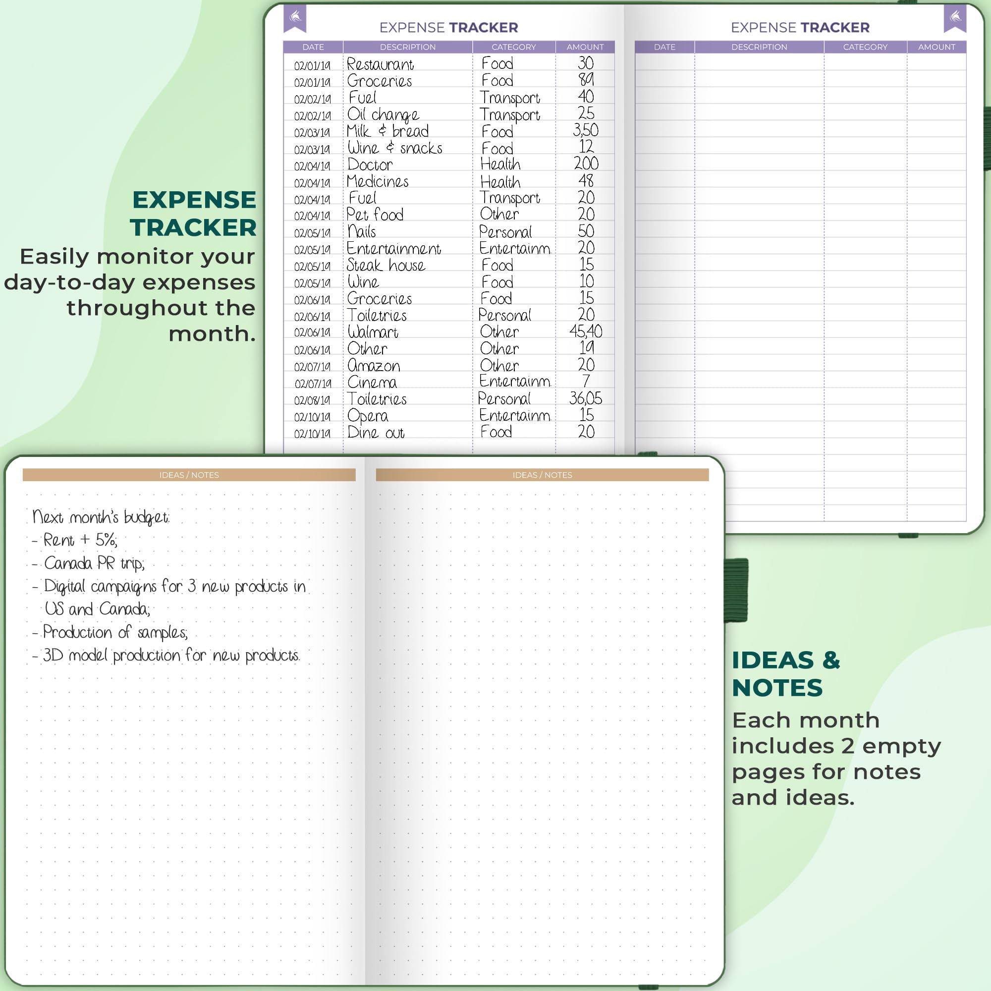 Clever Fox Budget Book 2.0 - Financial Planner for Beginners with Expense Tracker | Personal Finance & Bill Management (Dark Green)