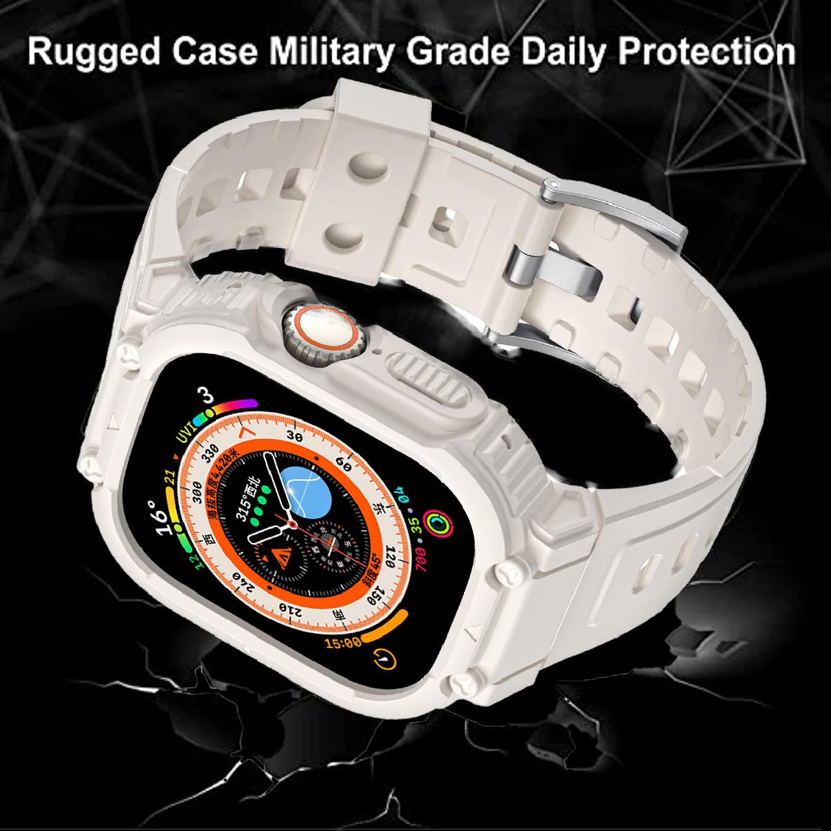 **VeveXiao Rugged Protective Case with Band for Apple Watch Ultra 49mm - Shockproof Bumper Cover with Durable Strap for Men & Women - Perfect for Outdoor Sports, Hiking & Daily Use**