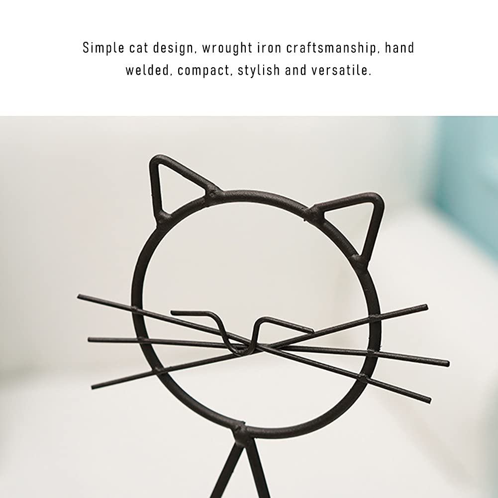 Cat-Shaped Glass Planter Vase with Metal Holder - Hydroponic Planter for Indoor Plants, Succulents & Herbs - Perfect for Home Decor, Office Desk & Gift Giving