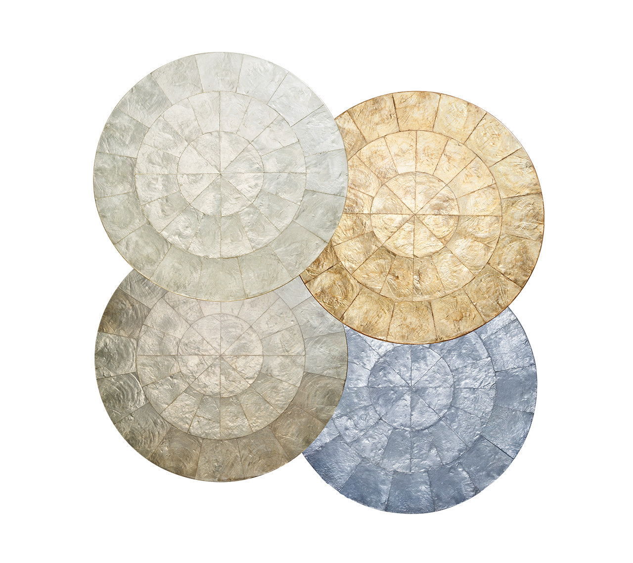 Round Capiz Placemats Set of 4 - Natural Shell Decor for Dining Table - Perfect for Dinner Parties, Wedding Decor & Home Decor