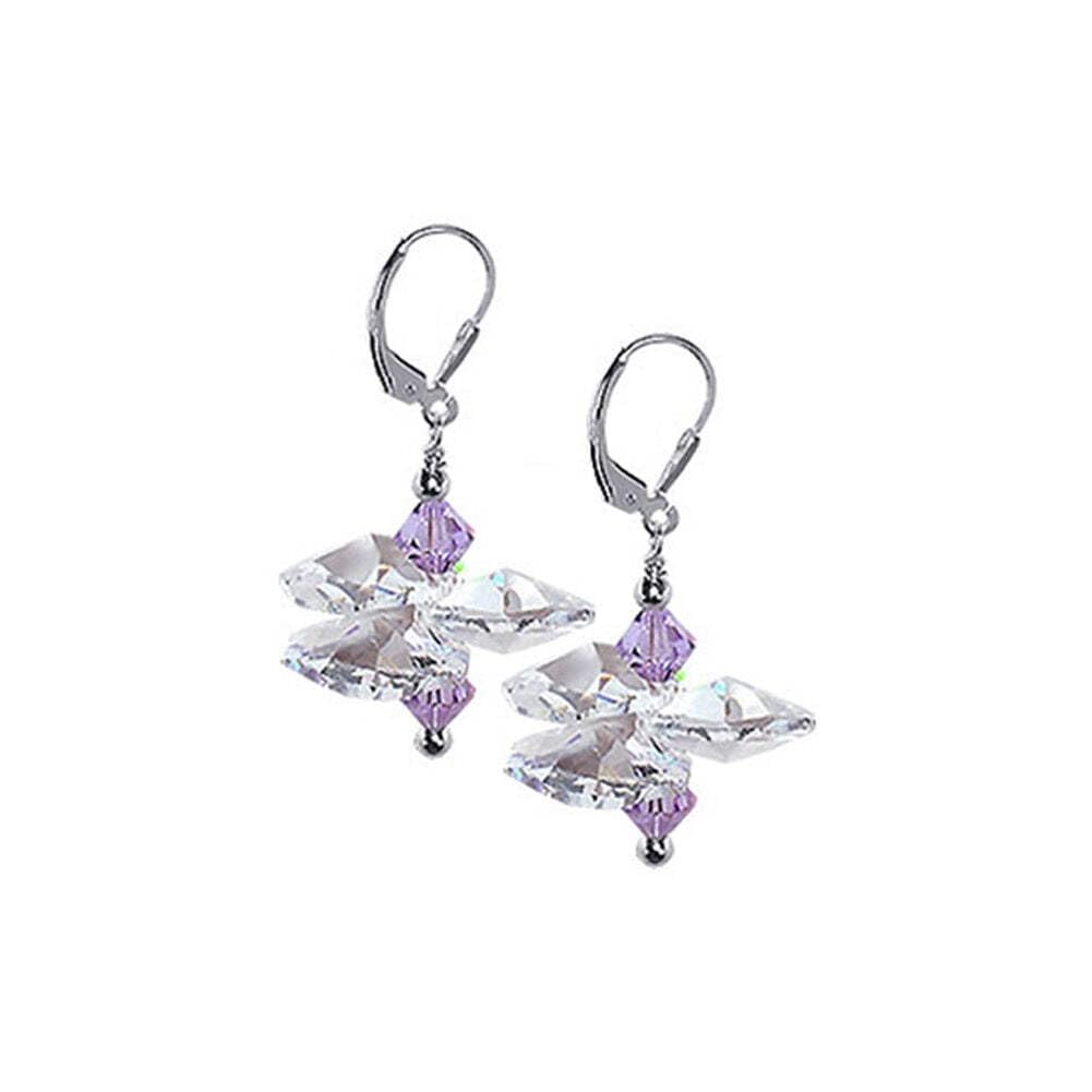 925 Sterling Silver Drop Earrings with Multicolor Austrian Crystals | Elegant Dangling Jewelry for Women | Perfect for Parties, Weddings & Special Occasions