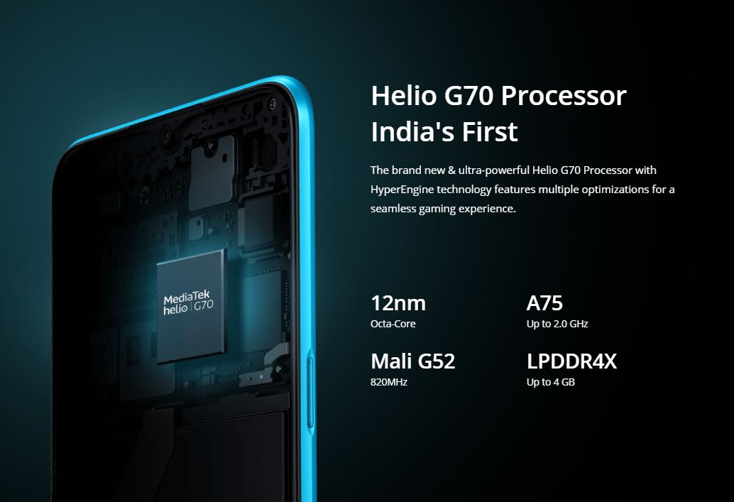 Realme C3 Unlocked Smartphone (64GB ROM, 3GB RAM) - 6.5