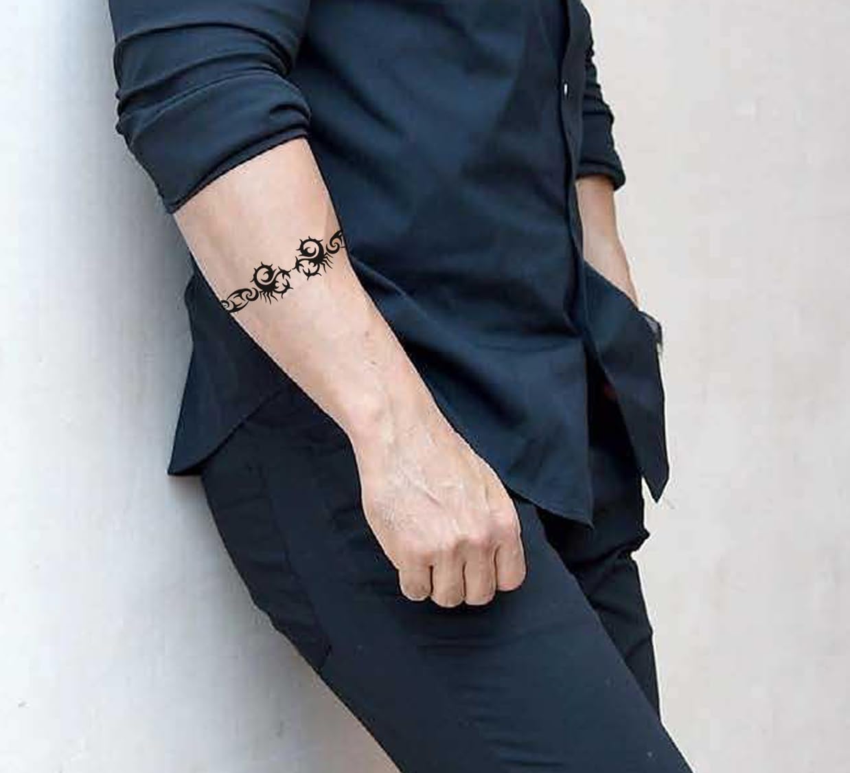 Waterproof Temporary Tattoo Stickers for Men & Women - 3D Realistic Flowers, Butterflies, Stars, Angels & Wolf Designs - Armband & Word Tattoos (19x9cm) - Perfect for Parties, Halloween Costumes & Festival Body Art