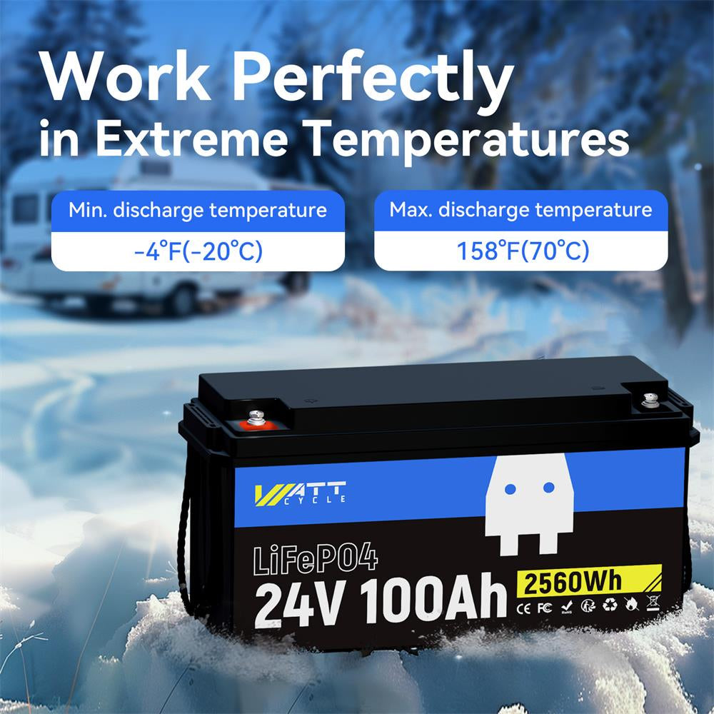 24V 100Ah LiFePO4 Lithium Battery - Deep Cycle Solar Power Storage for RV, Marine, Off-Grid & Solar Systems | Long Lasting & Lightweight Energy Solution