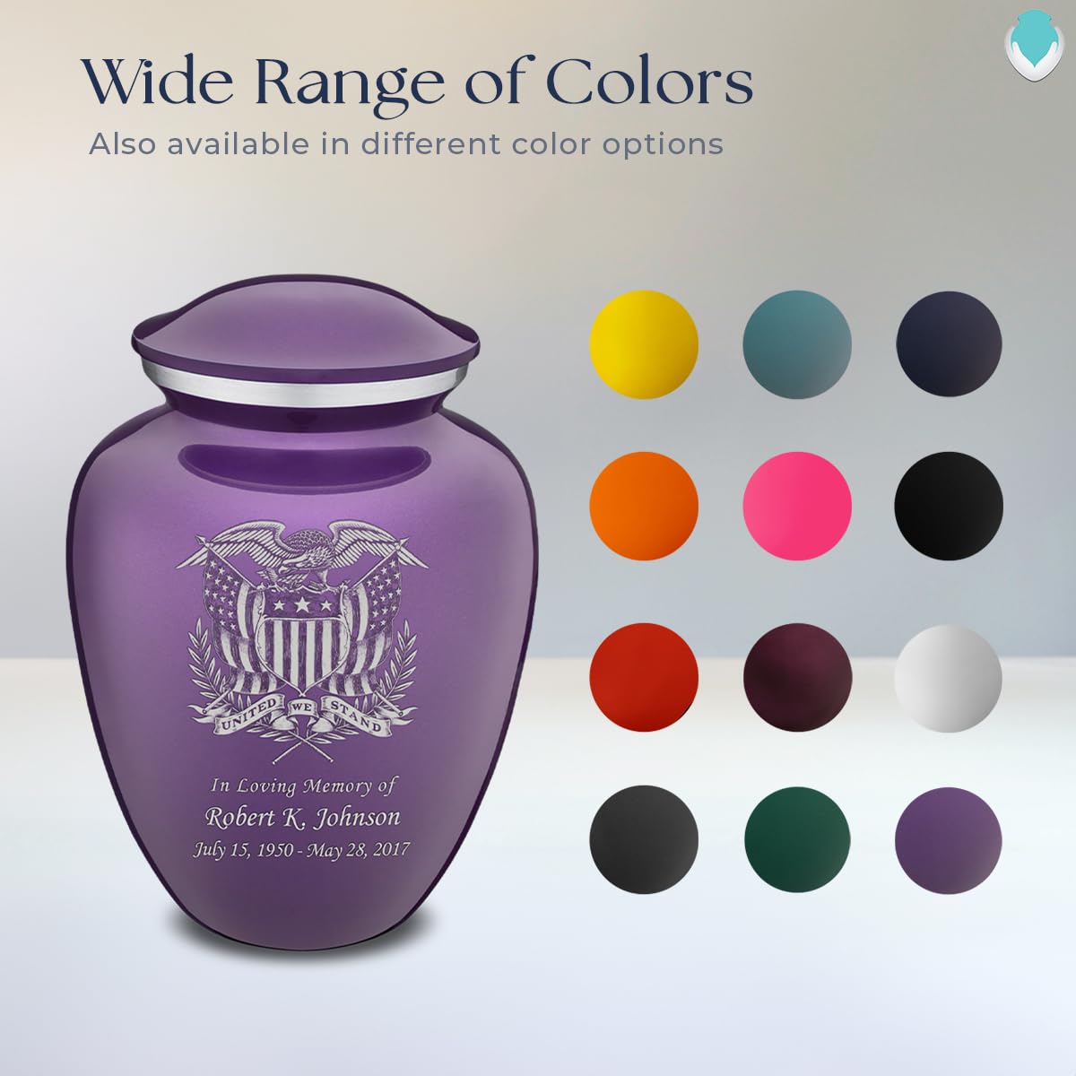 Personalized Purple Cremation Urn for Ashes - Large Adult Funeral Urn with Double Side Engraving (Holds 200 lbs) | Memorial Keepsake for Men & Women | Perfect for Home Display, Columbarium, or Burial Ceremony