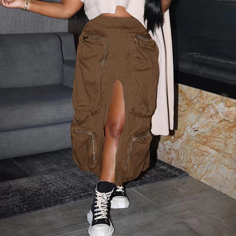 Women's Multi-Pocket Loose Cargo Skirt - Stylish Utility Skirt for Hiking, Travel & Casual Wear | Trendy Streetwear Fashion