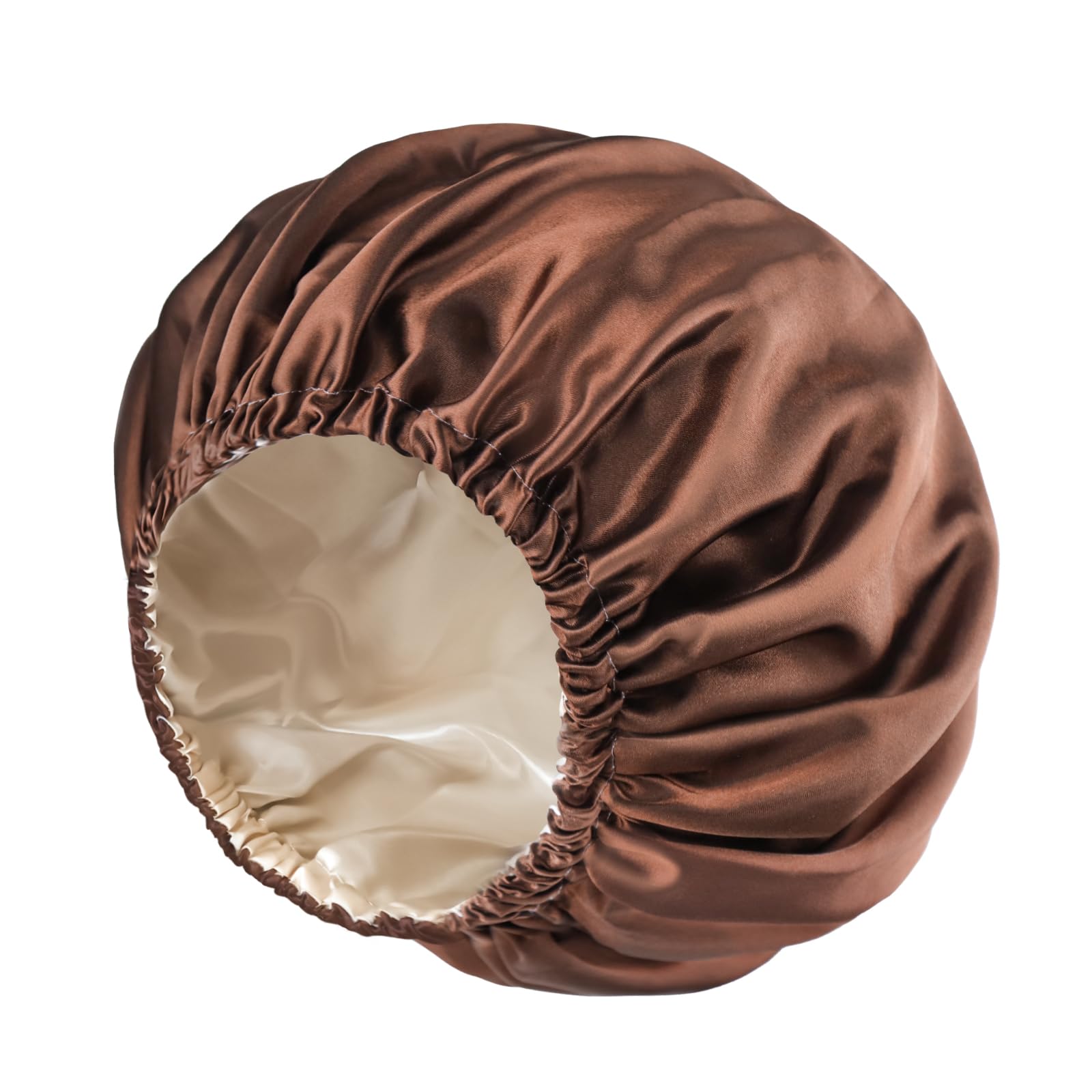 Silk Bonnet for Women Sleeping - Double Layer Satin Hair Wrap Bonnet for Curly & Natural Hair - Breathable Elastic Hair Cover for Night Protection & Hair Care - Perfect for Bedtime & Travel Use