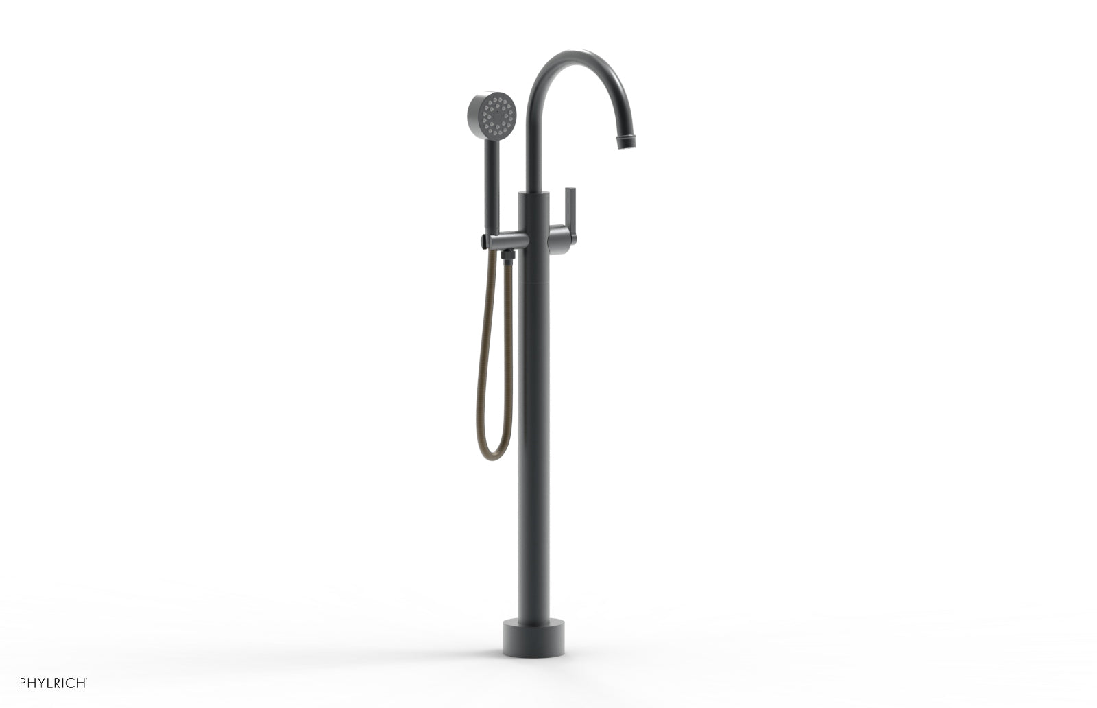 HEX MODERN Tall Floor Mount Tub Filler with Lever Handle & Hand Shower - Model 501 47 01 - Perfect for Luxury Bathroom Renovations and Spa-Like Showers