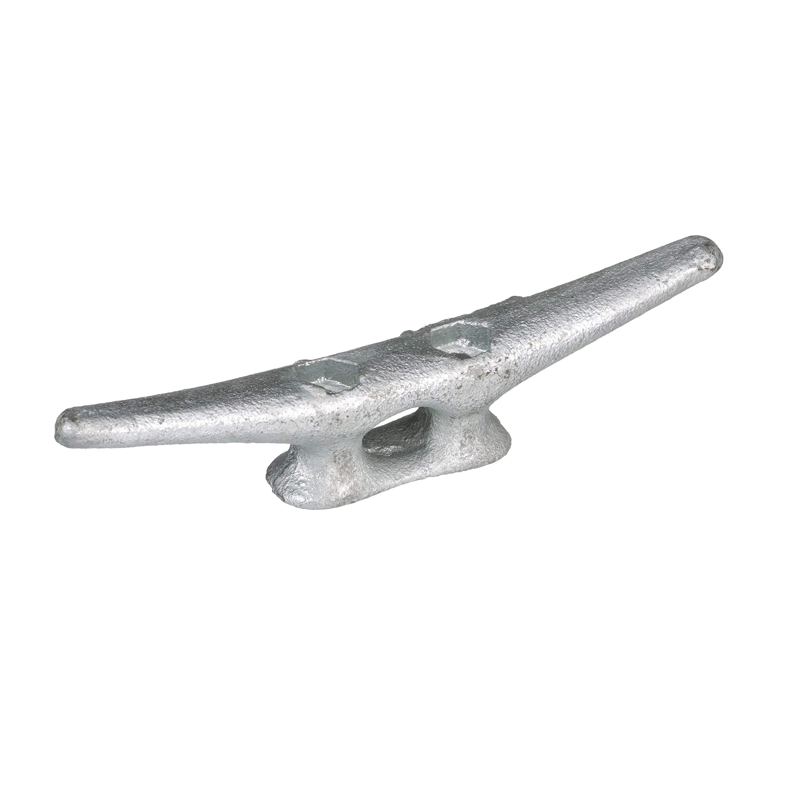Seachoice 6-Inch Galvanized Gray Iron Open Base Dock Cleat - Heavy-Duty Marine Boat Cleat for Docks, Piers & Waterfront Use