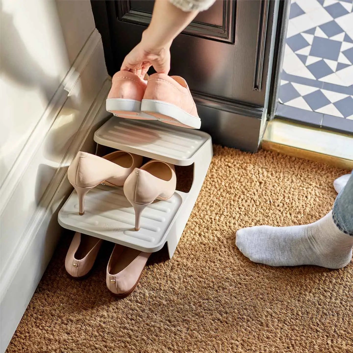 Space Saving Shoe Rack Organizer - NEW Shoe In™ Closet Storage Solution for Shoes (Various Sizes) - Perfect for Bedroom, Entryway & Small Apartment Organization