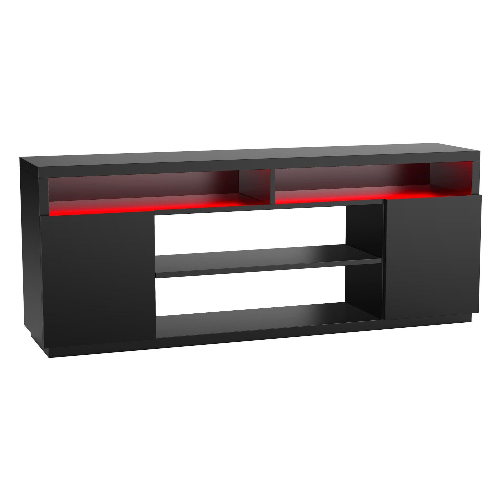 68 Inch Modern TV Stand with LED Lights - Sturdy Media Console for Living Room, Entertainment Center, Home Theater Setup & Gaming Room Decor