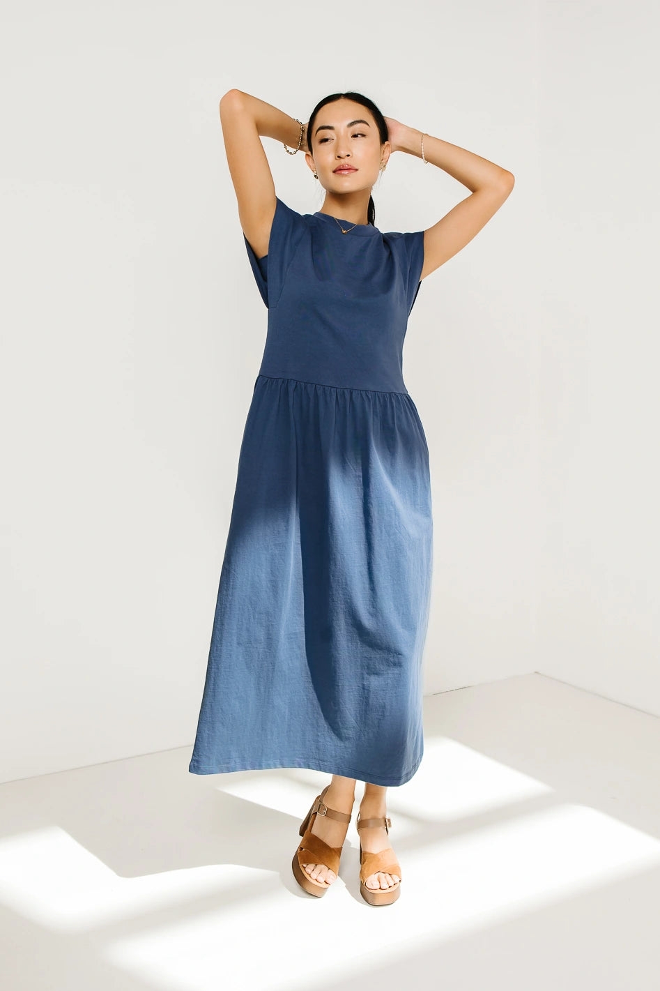 Louie Midi Dress in Indigo - Elegant Casual & Party Wear for Women | Perfect for Date Nights, Office & Special Occasions | FINAL SALE