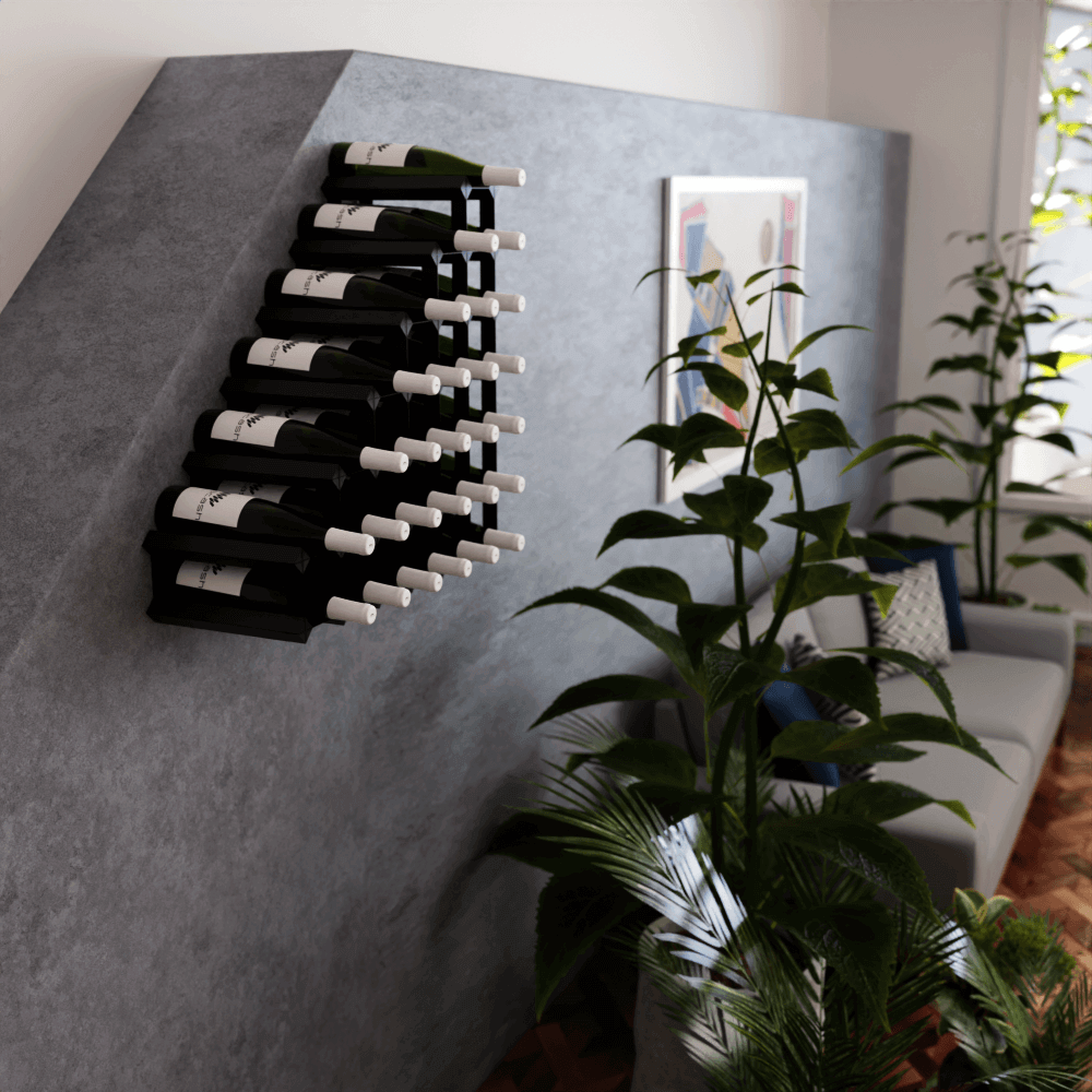Sloped Timber Wine Rack - Premium Wooden Wine Storage for 6-12 Bottles - Perfect for Kitchen, Dining Room, or Wine Cellar Organization