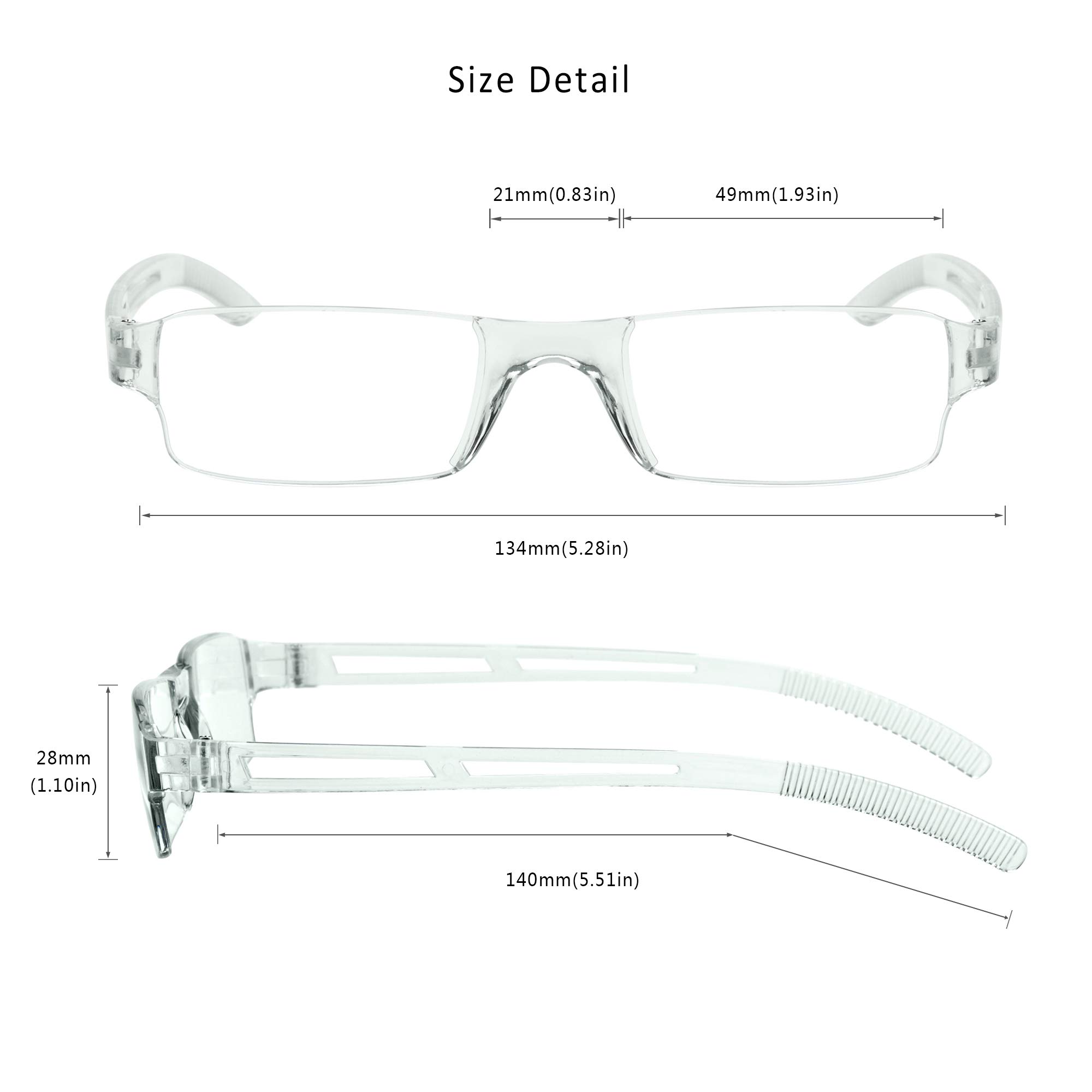 LifeArt 2/4 Pairs Blue Light Blocking Reading Glasses for Men & Women - Anti Eyestrain Computer Glasses with Stylish Rectangle Frames - Perfect for Office Work, Gaming & Screen Time