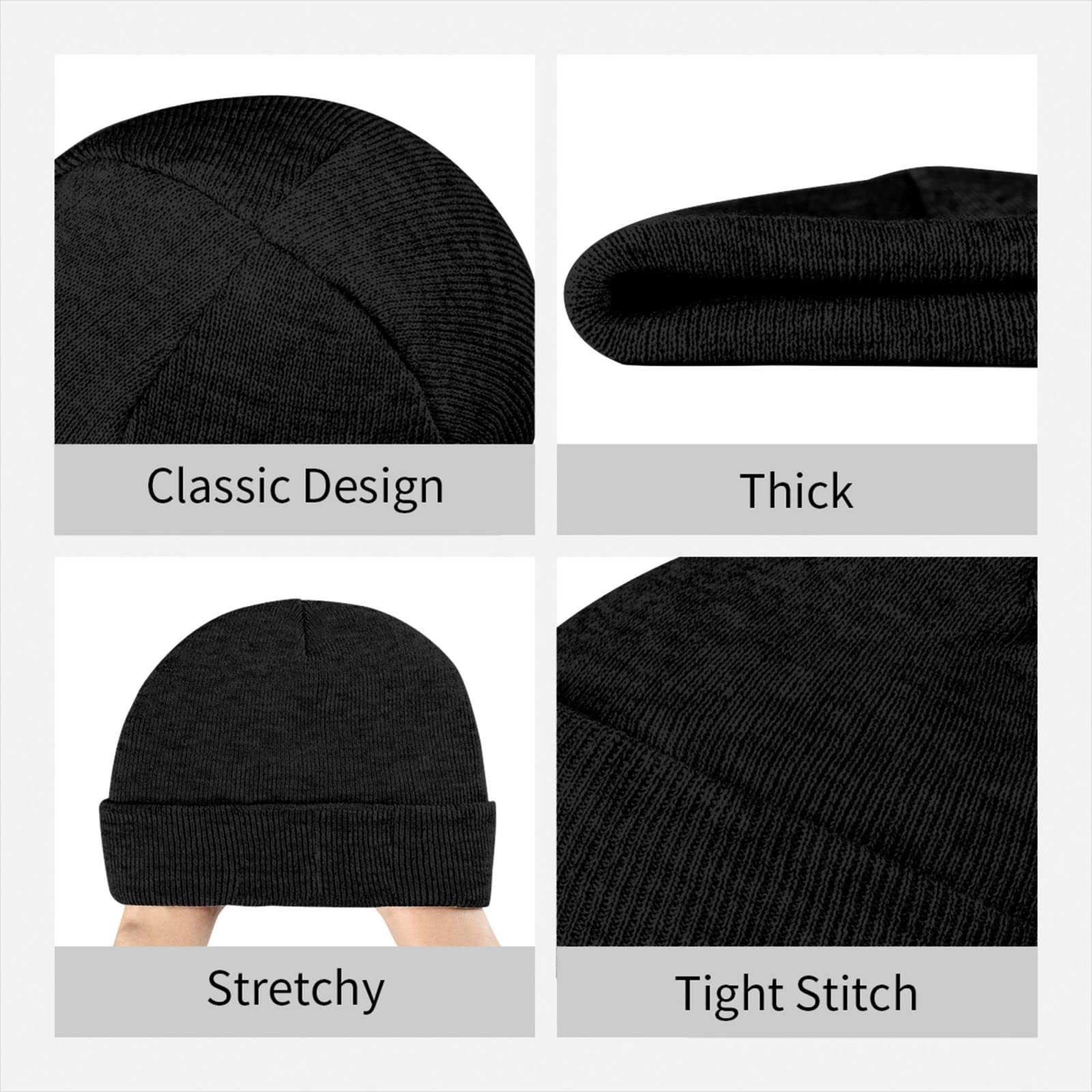 Orthodox Christian Jesus Christ Beanie Hat for Women & Men - Icxc Nika Cross Knit Skull Cap, Slouchy Winter Knitted Hat in Black - Perfect for Church, Prayer & Cold Weather