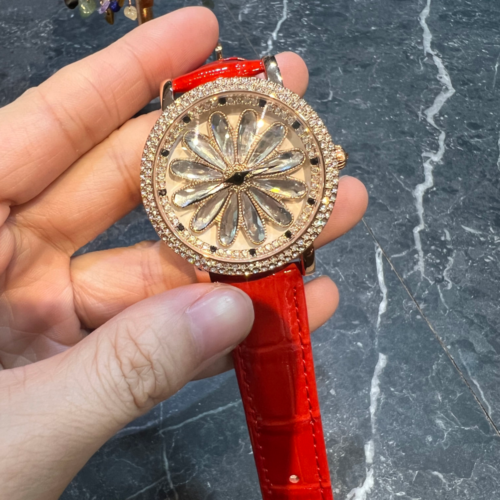 AG Collective Women's Orange Leather Strap Watch L 5048 RGOR RG - Elegant Fashion Accessory for Everyday Wear & Special Occasions