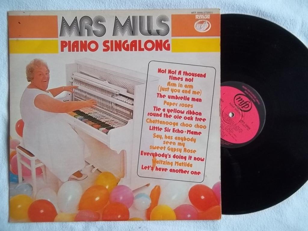 Mrs Mills Piano Singalong Vinyl LP – Classic British Pub Piano Music for Parties, Gatherings & Home Entertainment