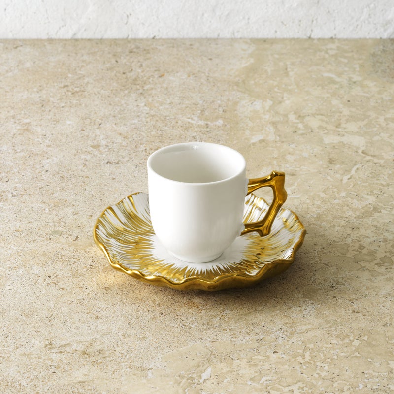 Anemone Demitasse Set - Elegant Floral Espresso Cups and Saucers for Coffee Lovers | Perfect for Home, Cafe & Gift Giving