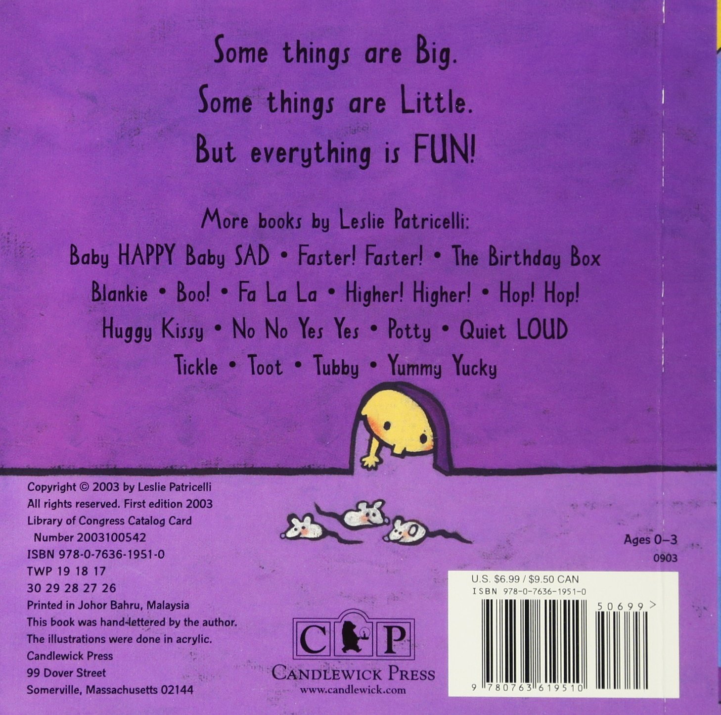 Big Little (Leslie Patricelli Board Books) - Fun Early Learning Board Book for Toddlers & Babies - Perfect for Storytime, Bedtime, and First Words Development