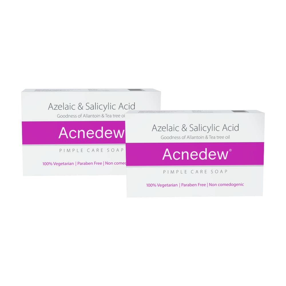 Acnedew Anti Acne Soap with 0.2% Salicylic Acid - Pimple Treatment for Acne Prone Skin - Pack of 2 (75g Each) - Gentle Cleansing for Face & Body - Perfect for Daily Skincare Routine