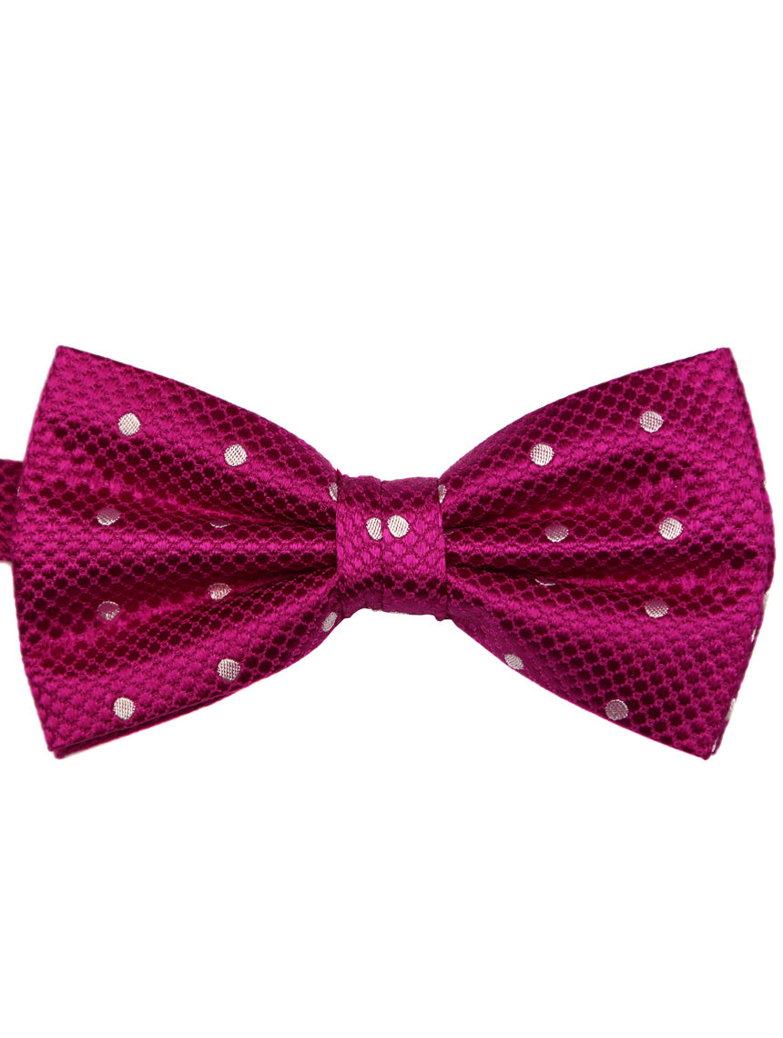 DÉCLIC Classic Spot Bow Tie for Men & Women - Stylish Fuchsia & White Pattern - Perfect for Weddings, Parties & Formal Events