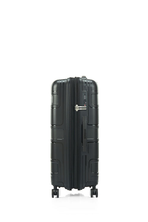 American Tourister Light Max 69cm Medium Spinner Luggage - Black Carry-On Suitcase for Travel, Business Trips & Weekend Getaways