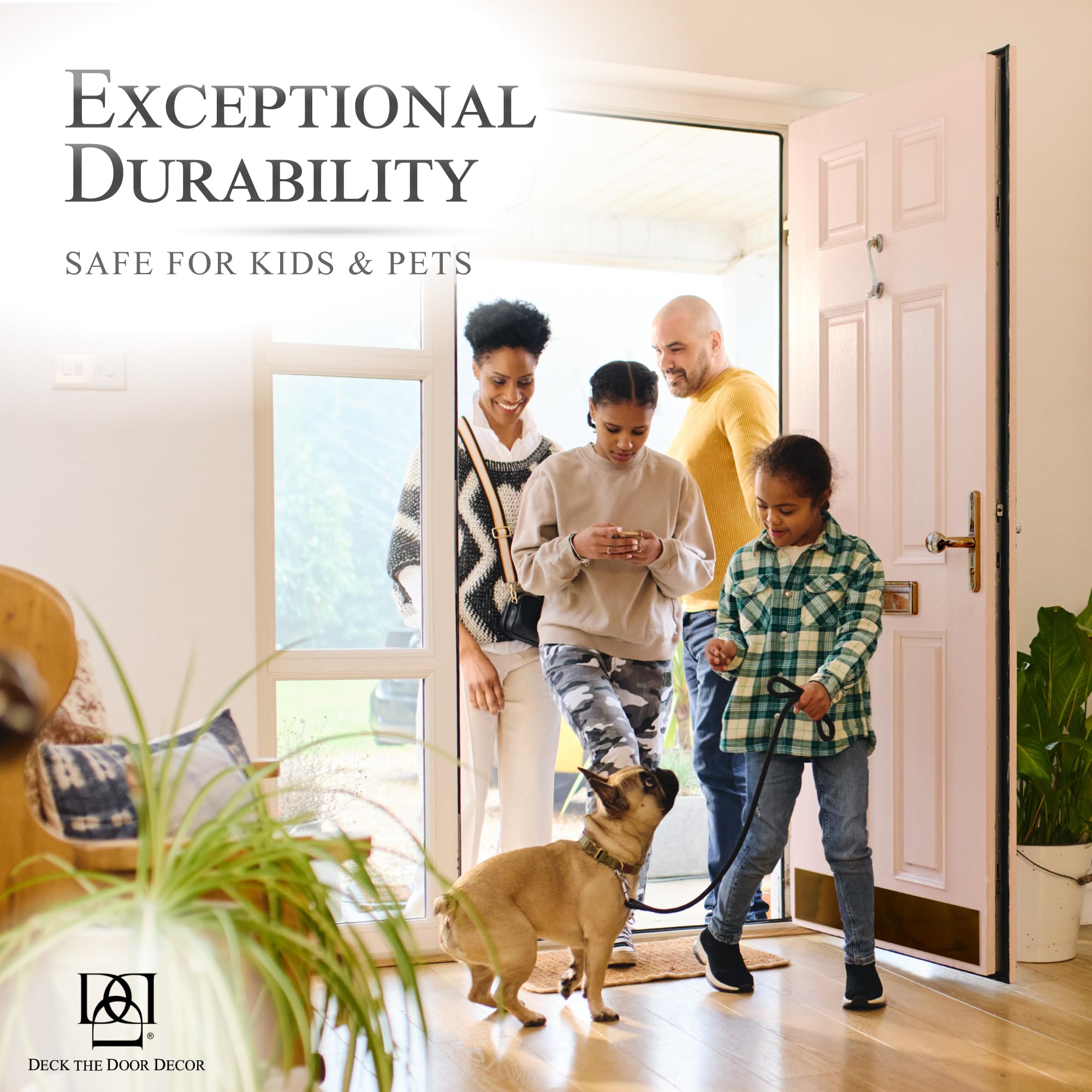 Deck The Door - Elegant & Durable Anodized Aluminum Door Kick Plate with Self-Adhesive - 8x32