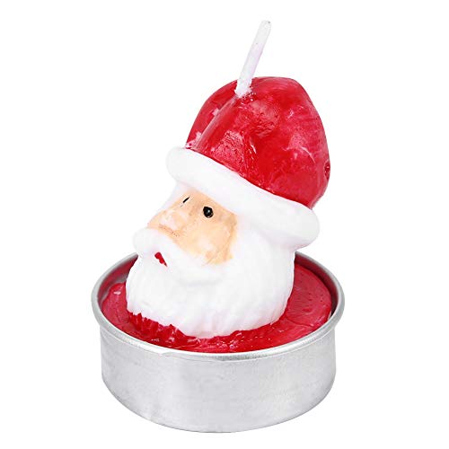 Santa Claus Head Shaped Tealight Candles - 2 Pack Christmas Decorative Jar Candles for Holiday Table Decor, Party Centerpiece & Festive Home Ambiance