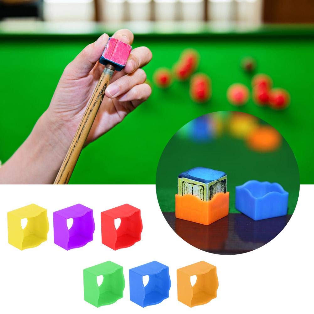 24PCS Plastic Billiard Chalk Holder - Portable Multi-Color Pool Cue Chalk Protective Cover Case - Snooker Player Accessories for Professional & Home Game Use