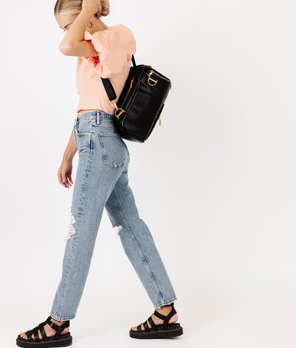 FAWN DESIGN The Original Vegan Leather Diaper Backpack - Large Capacity Baby Bag for Moms | Perfect for Travel, Daycare & On-the-Go Parenting