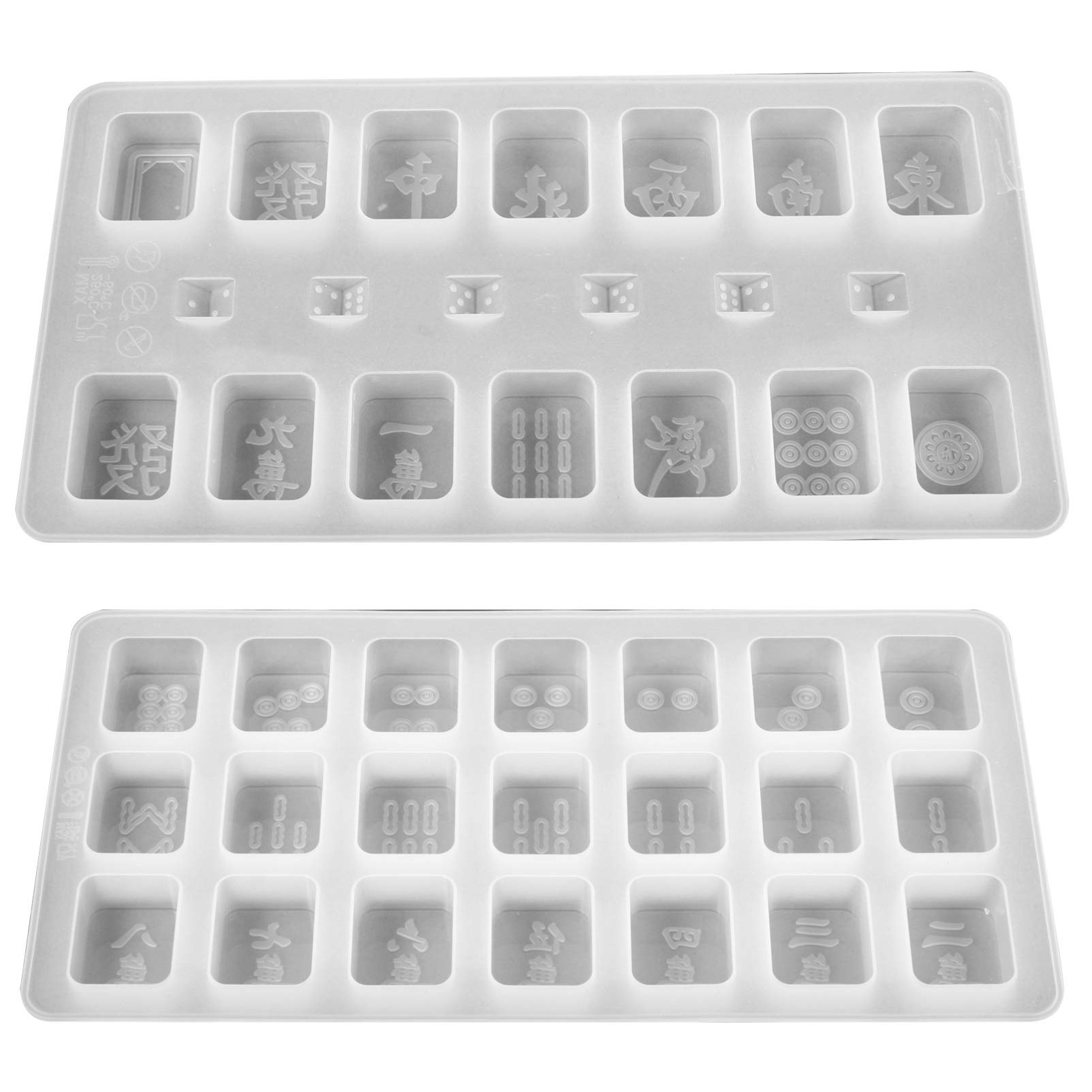 2pcs Silicone Mahjong Molds for DIY Resin Crafts - Epoxy Resin Casting Molds, Reusable Silicone Molds for Art Projects, Jewelry Making, and Home Decor DIY Supplies | Perfect for Handmade Gifts and Creative Crafting